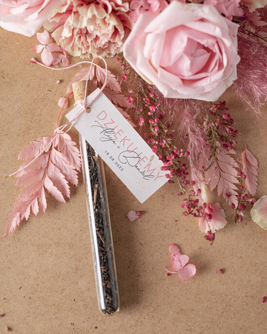 Fiolki i Saszetki Kawa i Herbata Fiolki oryginalne prezenty dla gości weselnych aromatyczne podziękowania herbata w fiolce jako prezent     01/velOplak/fiolka