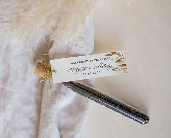 Fiolki i Saszetki Kawa i Herbata Fiolki prezenty dla gości weselnych, piękne podziękowania dla gości weselnych, ręcznie zdobione fiolki z he 02/KieszWs/fiolka25