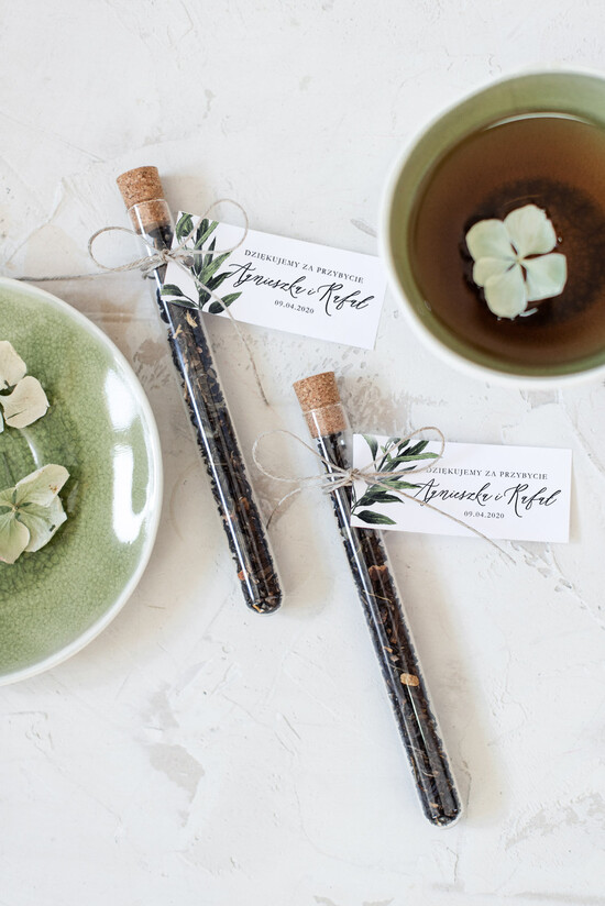 Fiolki i Saszetki Kawa i Herbata Fiolki podziękowanie za przybycie na uroczystość zawierające herbatę lub kawę    01/NWK/fiolka