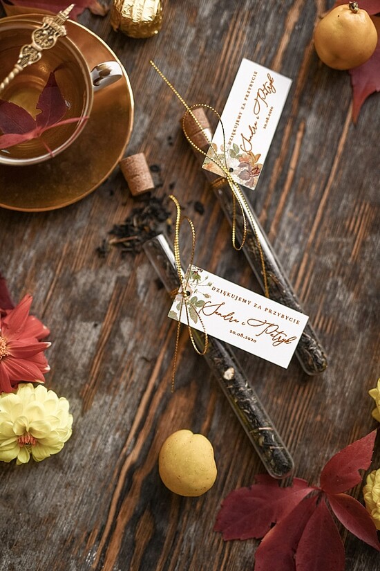 Fiolki i Saszetki Kawa i Herbata Fiolki prezenciki dla gości weselnych  fiolki na herbatę lub kawe     1/jesien/fiolka