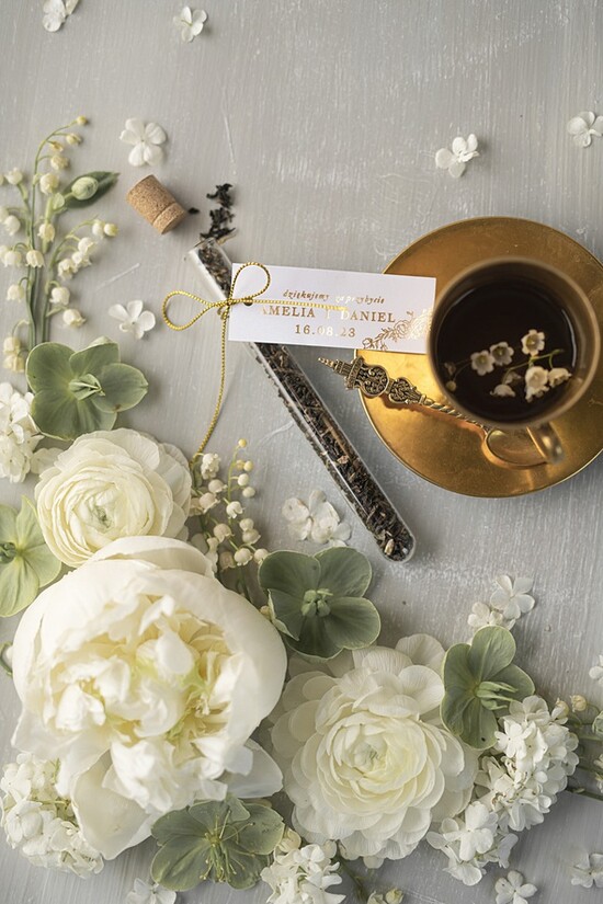 Fiolki i Saszetki Kawa i Herbata Fiolki upominki ślubne od pary młodej dla gości weselnych piękne podziękowania dla gości herbatka w fiolce  04/glamF/fiolka