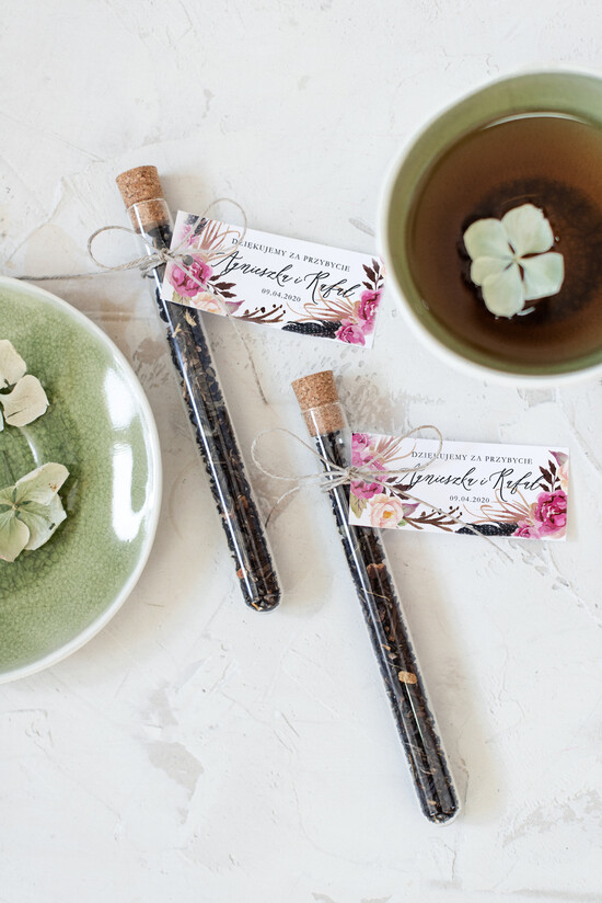 Fiolki i Saszetki Kawa i Herbata Fiolki podziękowania dla gości po weselu w formie smakowitej herbaty    03/bhSZ/fiolka