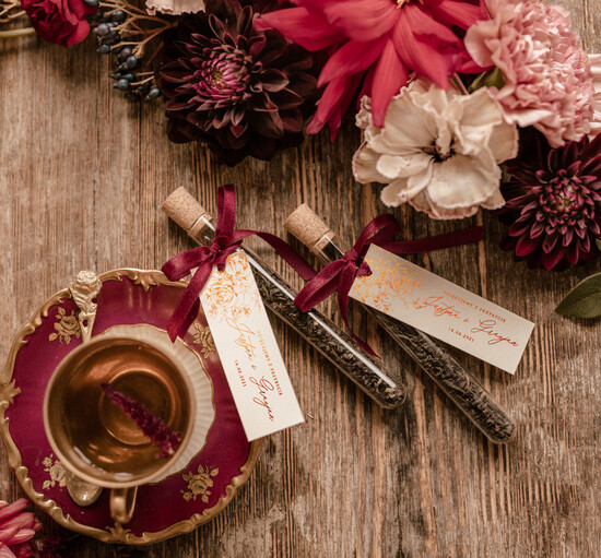 Fiolki i Saszetki Kawa i Herbata Fiolki podziękowania dla gości weselnych fiolki na herbate lub kawe 01/lamjesień/fiolka