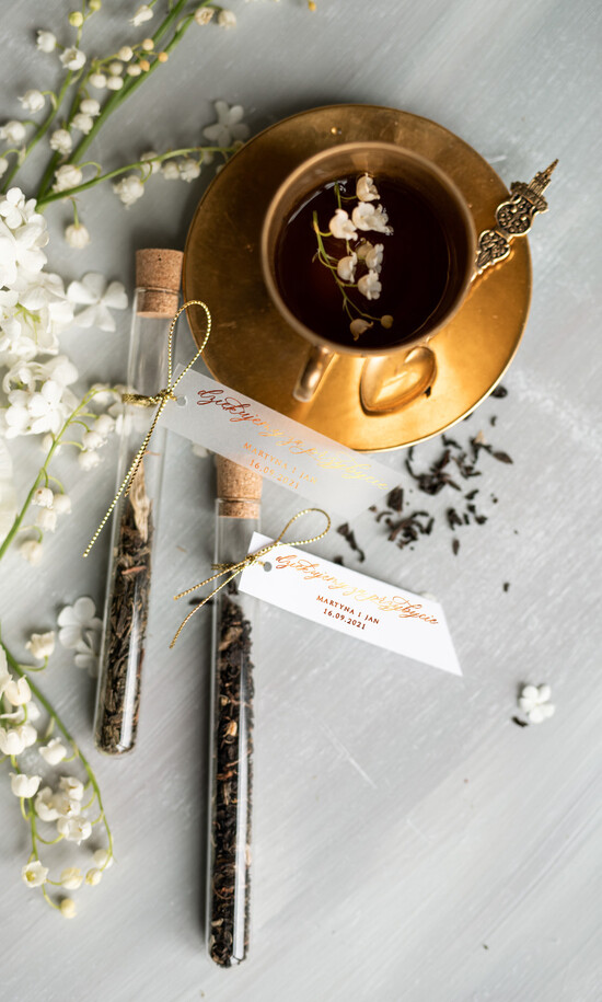 Fiolki i Saszetki Kawa i Herbata Fiolki ślubne podziękowania dla gości w postaci herbaty zapewnią miłe chwilę    1/obgra/fiolka