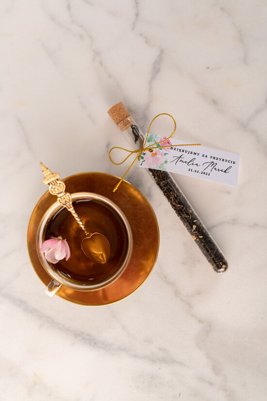 Fiolki i Saszetki Kawa i Herbata Fiolki podziękowanie za przybycie na uroczystość zawierające herbatę lub kawę    03/CBL/fiolka