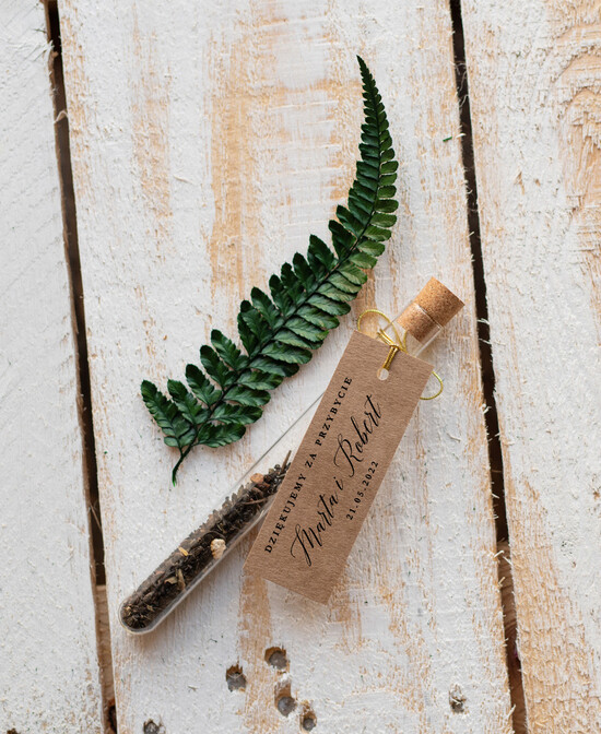 Fiolki i Saszetki Kawa i Herbata Fiolki pamiątki dla gości weselnych  szklana fiolka z herbatką     01/foldrus/fiolka