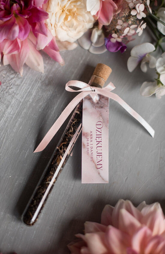 Fiolki i Saszetki Kawa i Herbata Fiolki podziękowania podarunki dla gości weselnych piękne podziękowania dla gości herbata w fiolce szklanej 01/markiesz/fiolka