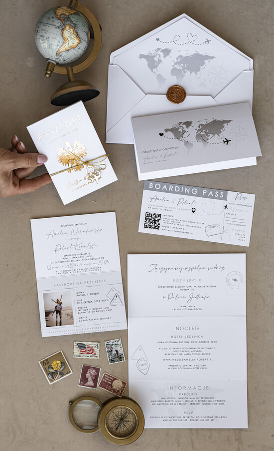 Zaproszenia ślubne paszport / podróże Zaproszenia ślubne paszport do miłości w folderze , zaproszenia ślubne z motywem podróży, zaproszeni 01/passF/z