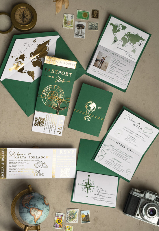 Zaproszenia ślubne paszport / podróże zaproszenia ślubne z motywem podróży, zaproszenia na ślub dla podróżników, zaproszenie na ślub w for 04/passZlKOL/z