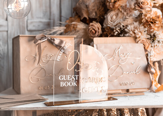 Pudełko na koperty  glamour zestaw kopertówka i księga wpisów gości na wesele, beżowy welurowy zestaw pudełko na koperty pamiątk 01/velkiesz/koprZes