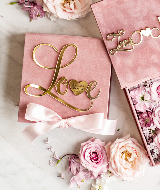 Pudełka Szkatułki na Obrączki glamour szkatułka na obrączki wasze imiona i data, welurowe pudełko na obrączki ślubne, eleganckie aksamitne 16/pudvel/szk