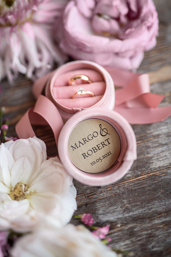 Pudełka Szkatułki na Obrączki glamour szkatułka na obrączki ślubne wasze imiona i data 2/GLAMROS/SZK
