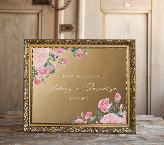 Plany stołów złote na lustrze   4/lustroWNW/PL