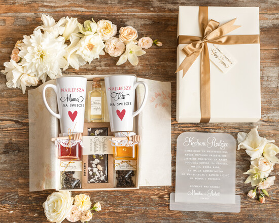 Prezenty, Podziękowania dla Rodziców zestawy prezentowe kubki filiżanki podziękowania ślubne dla rodziców, kubki latte z dedykacją dla Rodziców, prezent dla Rodziców na wes 19/BOXkubD/Rodzice
