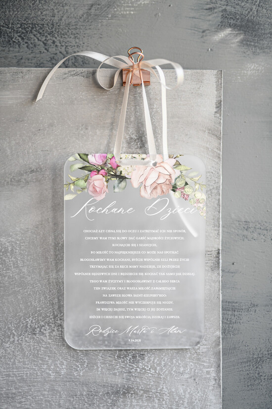 Przysięga Małżeńska  Błogosławieństwo od Rodziców Błogosławieństwo od Rodziców błogosławieństwo od rodziców dla młodej pary     2/akryl/akrylwiesz