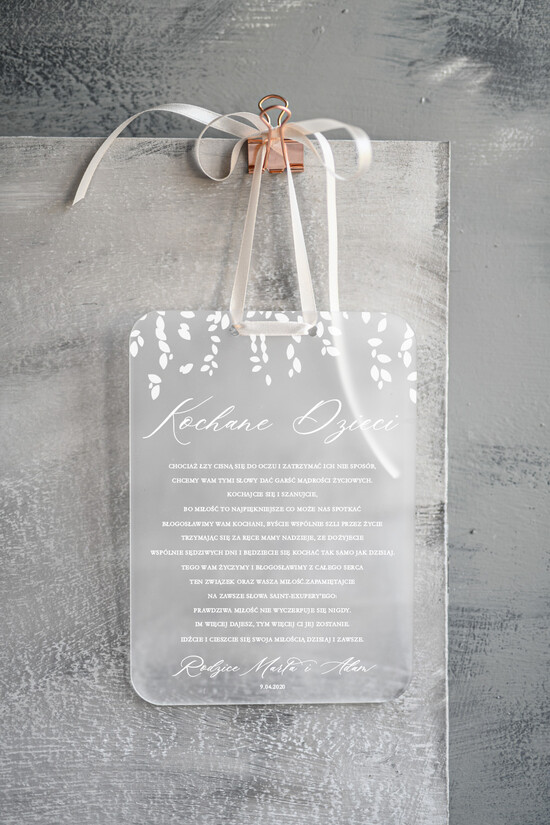 Przysięga Małżeńska  Błogosławieństwo od Rodziców Błogosławieństwo od Rodziców Błogosławieństwo od Rodziców  5/akryl/akrylwiesz