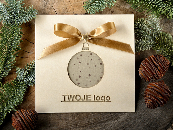 Kartki świąteczne z logo firmy laserowe Kartki Bożonarodzeniowe z Logo Twojej Firmy, karnety bożonarodzeniowe ciete laserem 07/lK/ksw