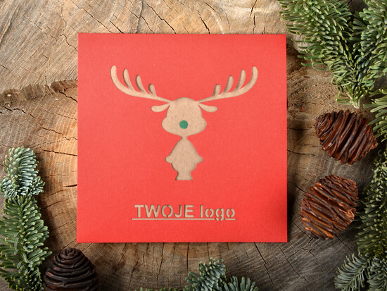 Kartki świąteczne z logo firmy laserowe kartka swiateczna z logo twojej firmy, karnety bożonarodzeniowe ciete laserem 09/lK/ksw