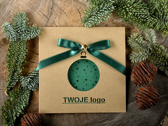 Kartki świąteczne z logo firmy laserowe biznesowe kartki świąteczne z Twoim logo, karnety bożonarodzeniowe ciete laserem 21/lK/ksw