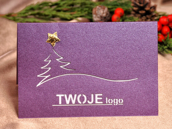 Kartki świąteczne z logo firmy laserowe Kartki Bożonarodzeniowe z Logo Twojej Firmy, karnety bożonarodzeniowe cięte laserem 69/la/ksw