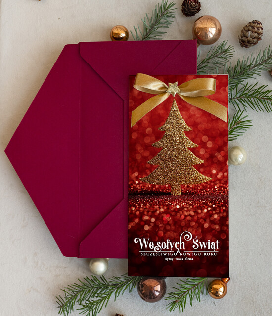 Kartki świąteczne z logo firmy elegance kartka świąteczna dla firmy z logo biznesowe kartki swiateczne dla firm Kartki świąteczne z logo dla 05/Dlkok/krsw