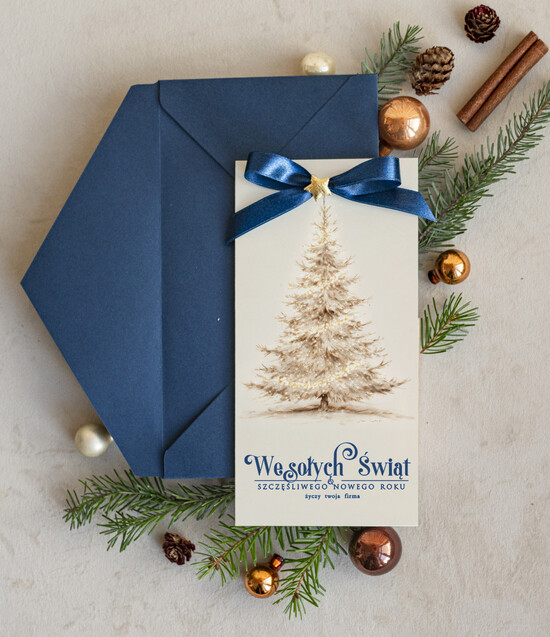 Kartki świąteczne z logo firmy elegance kartka świąteczna dla firmy z logo biznesowe kartki swiateczne dla firm Kartki świąteczne z logo dla 07/Dlkok/krsw