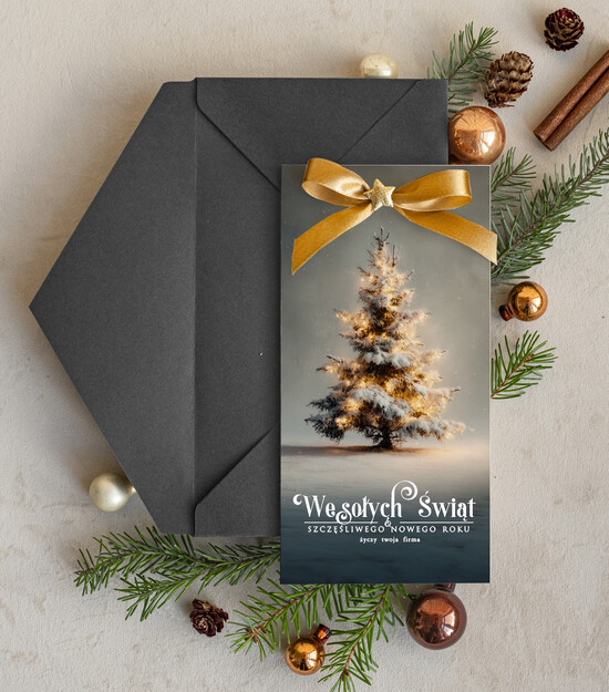 Kartki świąteczne z logo firmy elegance kartka świąteczna dla firmy z logo biznesowe kartki swiateczne dla firm Kartki świąteczne z logo dla 10/Dlkok/krsw