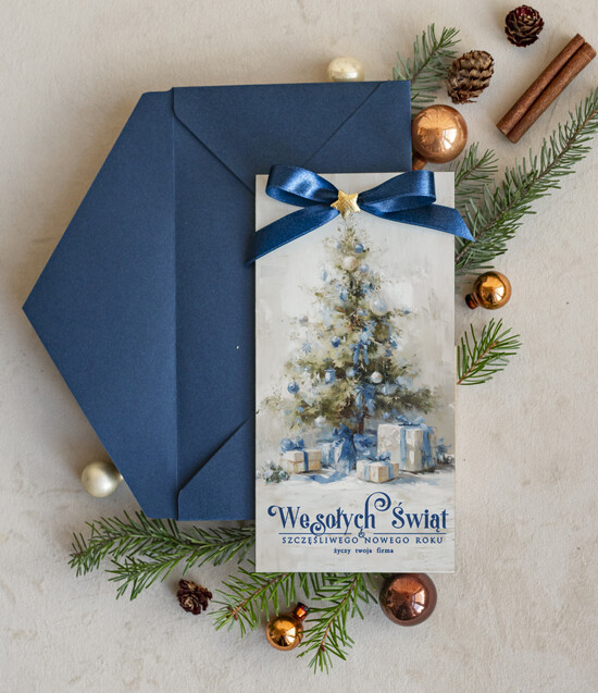 Kartki świąteczne z logo firmy elegance kartka świąteczna dla firmy z logo biznesowe kartki swiateczne dla firm Kartki świąteczne z logo dla 03/Dlkok/krsw