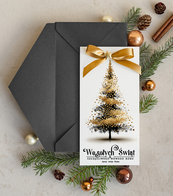 Kartki świąteczne z logo firmy elegance kartka świąteczna dla firmy z logo biznesowe kartki swiateczne dla firm Kartki świąteczne z logo dla 01/Dlkok/krsw