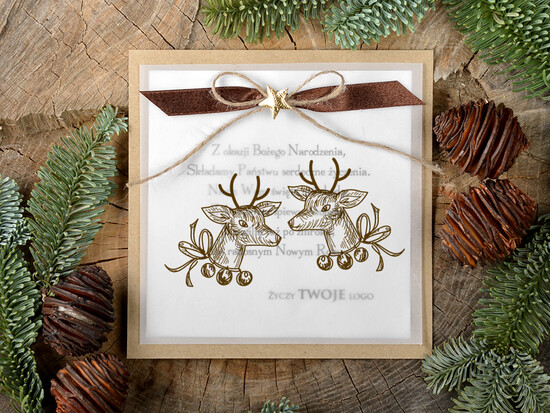 Kartki świąteczne z logo firmy retro Biznesowa kartka swiateczna z logo firmy, retro 25/retro/ksw