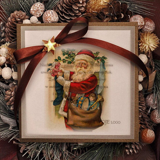 Kartki świąteczne z logo firmy retro kartka świąteczna z logo firmy, retro 28/ret/krsw