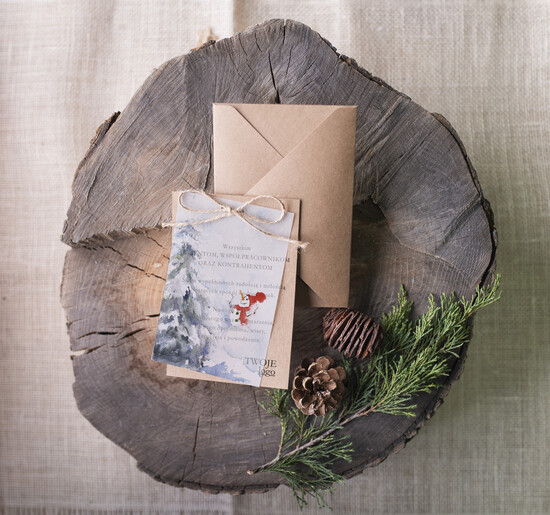 Kartki świąteczne z logo firmy retro kartka świąteczna z twoim logo, retro 01/bkal/ksw