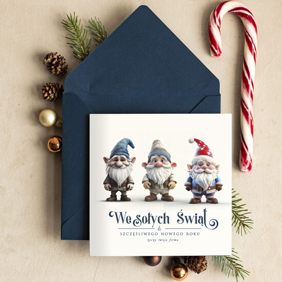 Kartki świąteczne z logo firmy Retro/nowoczesne karnety bożonarodzeniowe biznesowe kartki świąteczne z Twoim logo, noworoczne kartki dla firm z logo 44/G/ksw