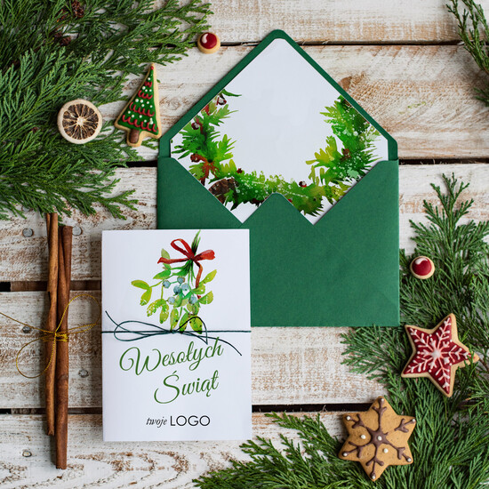 Kartki świąteczne z logo firmy Retro/nowoczesne kartka świąteczna z logo waszej firmy, karnety bożonarodzeniowe retro 02/szn/ksw