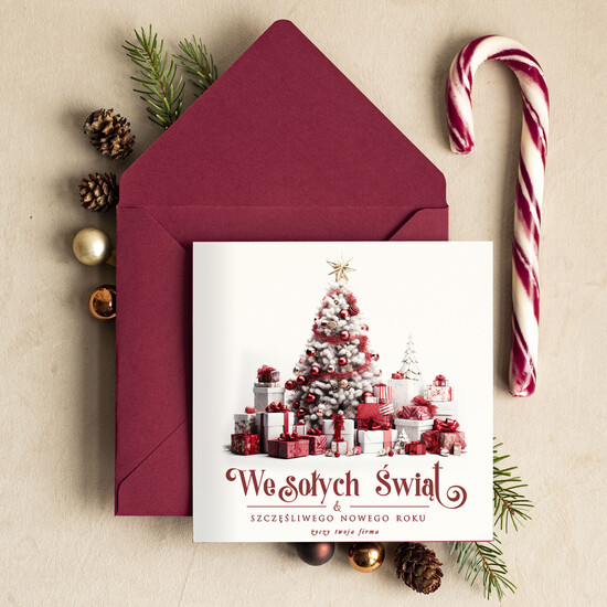 Kartki świąteczne z logo firmy Retro/nowoczesne biznesowe kartki świąteczne z Twoim logo, biznesowa kartka świąteczna, bożonarodzeniowa kartki z życ 26/G/ksw