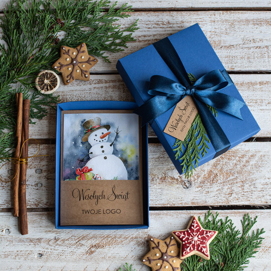 Kartki świąteczne z logo firmy kartka pudełko firmowe kartki świąteczne z logo twojej firmy kartka świąteczna w pudełku  08/pud/ksw
