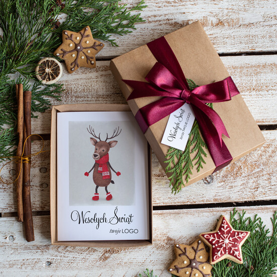 Kartki świąteczne z logo firmy kartka pudełko kolorowa kartka świąteczna kartki świąteczne dla firm z logo     12/pud/ksw