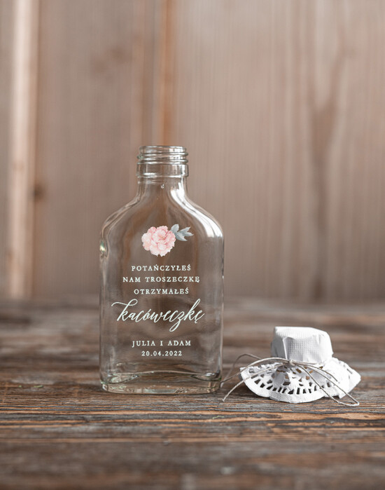 Podziękowania dla Gości Weselnych Butelki/słoiczki z nadrukiem UV podziękowania dla gości weselnych buteleczka na cytrynówkę oryginalny pomysł na prezent dla gości we 05/botGLAM/UVK