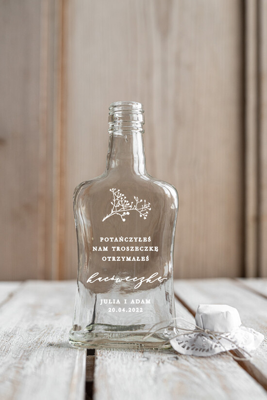 Podziękowania dla Gości Weselnych Butelki kształty nadruk UV podziękowania dla gości weselnych buteleczka na cytrynówkę oryginalny pomysł na prezent dla gości we 1/gipskalka/UVbutelki5