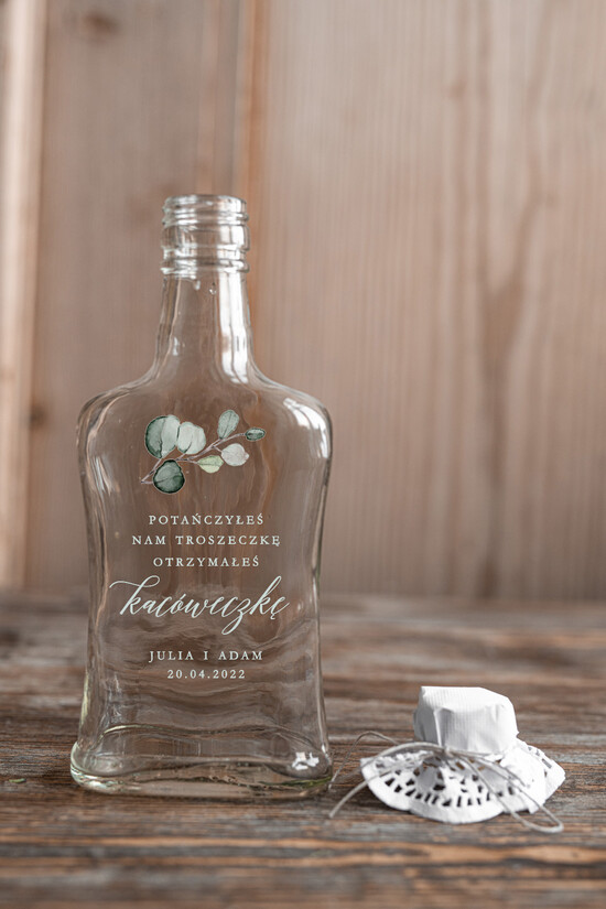 Podziękowania dla Gości Weselnych Butelki kształty nadruk UV podziekowania dla gosci weselnych, piękna kacówka podziękowanie 05/CBkal/UVbutelki5