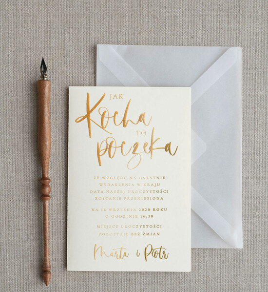 Zmień/Zarezerwuj datę ślubu - save the date Zmień datę Ślubu nowa data ślubu dopasuj wzór do zaproszeń NAPISZ DO NA 02/gold/STD