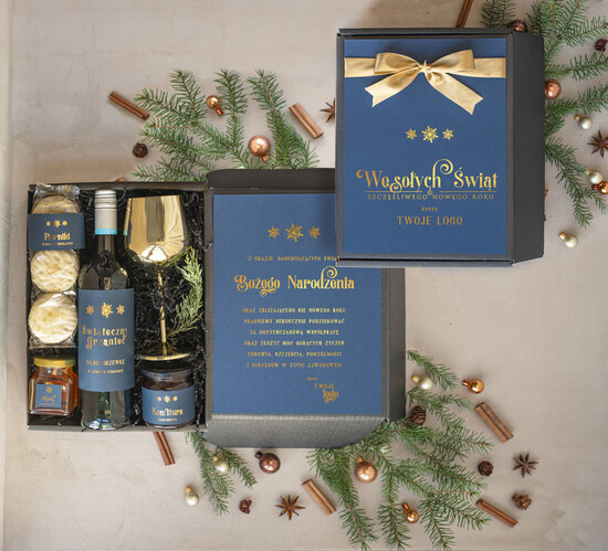 Prezenty oferta dla Firm zestawy na rozgrzewkę Prezenty Świąteczne Dla Klientów Biznesowych, Elegancki Prezent  Od Firm Z Logo, Firmowe Boxy Świąte 06/WinG/swieta