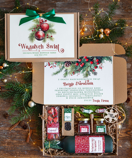 Prezenty oferta dla Firm zestawy na rozgrzewkę Prezenty dla Pracowników paczki prezentowe dla Klientów Biznesowych, Elegancki kosz prezenntowy Od F 05/Win/swieta