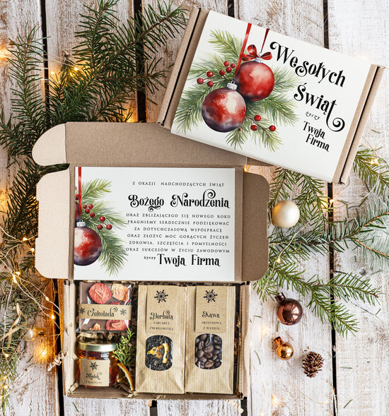 Prezenty oferta dla Firm słodkie zestawy  Prezenty świąteczne dla klientów biznesowych drobne prezenty swiateczne od firm z logo, drobne preze 22/MZS/swieta