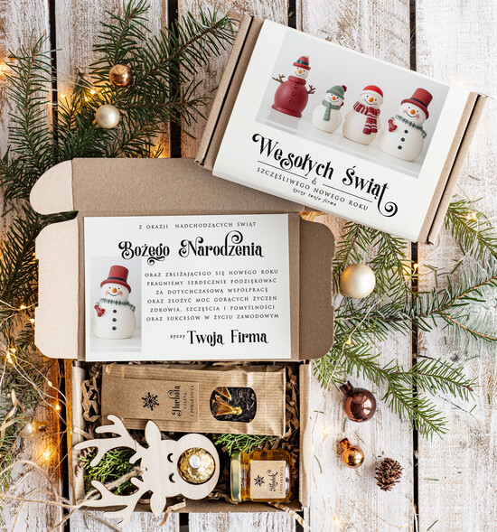 Prezenty oferta dla Firm słodkie zestawy  Oryginalne prezenty świąteczne dla klientów biznesowych, drobne prezenty swiateczne od firm z logo,  16/MZS/swieta