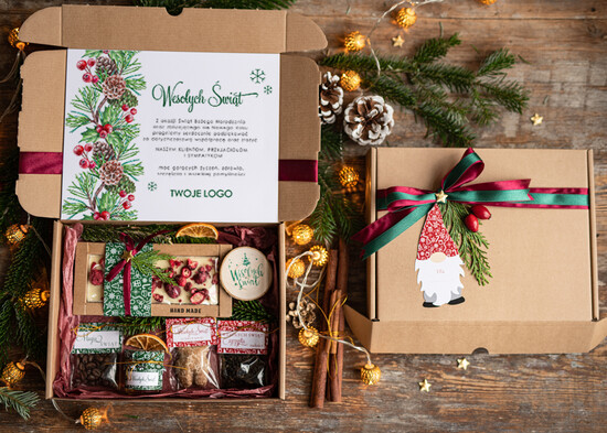 Prezenty oferta dla Firm słodkie zestawy  Prezenty z Logo firmy , Prezent firmowy dla Klientów, Firmowy Upominek Miody dla Pracowników Miód na 04/czekoKarSR/swieta