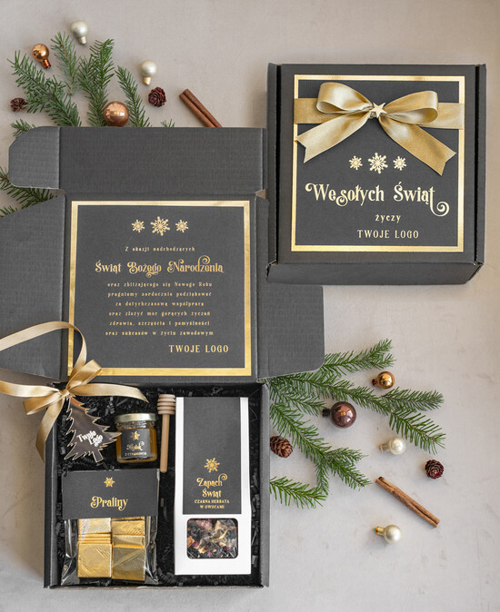 Prezenty oferta dla Firm słodkie zestawy  kosze prezentowe dla firm, prezenty biznesowe dla firm z kawą i herbatą, upominki na święta dla prac 02/czCZ/zesMsw