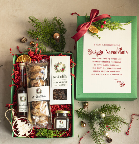 Prezenty oferta dla Firm słodkie zestawy  prezenty świąteczne dla firm miodek, Upominki biznesowe z logo, Paczki świateczne dla Pracowników z  02/czekoD/swieta