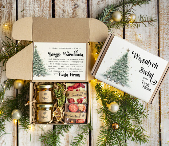 Prezenty oferta dla Firm kawa  herbata miód Drobne Prezenty na Boże Narodzenie dla klientów, bożonarodzeniowy prezent biznesowy dla firm herbata 01/EkoMini/swieta