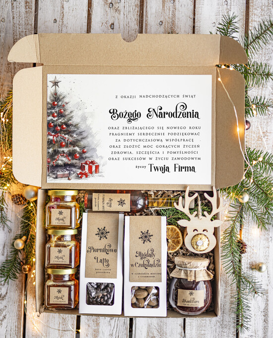 Prezenty oferta dla Firm kawa  herbata miód Prezenty na Boże Narodzenie dla klientów, bożonarodzeniowy prezent biznesowy dla firm z kawą i miode 26/EkoDx/swieta